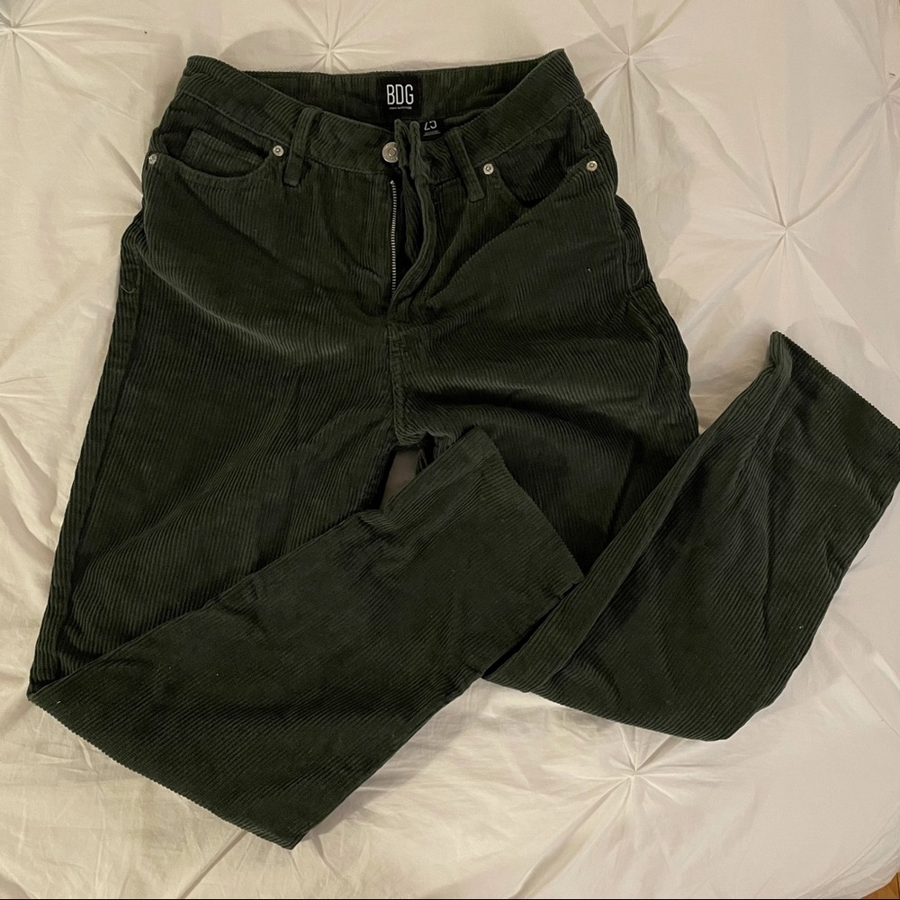 BDG Dark Green Corduroy Mom Jeans